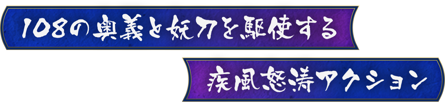 108の奥義と妖刀を駆使する　疾風怒涛アクション