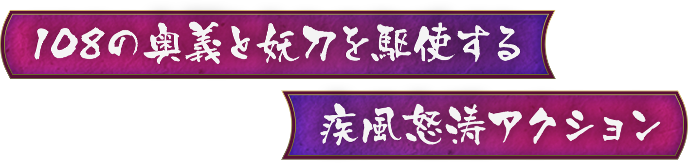 108の奥義と妖刀を駆使する　疾風怒涛アクション
